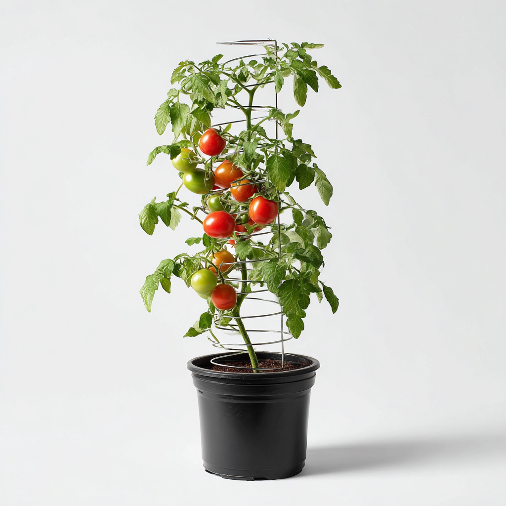 Gartenbedarf Pflanzkübel Kunststoff Metall 32x32x95 cm - schwarz-silber - Stützgestell-Design-Denuploft