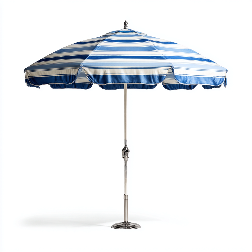 Gartenschirm - Polyester - 220x220x240 cm - blau-weiß - modern-Denuploft