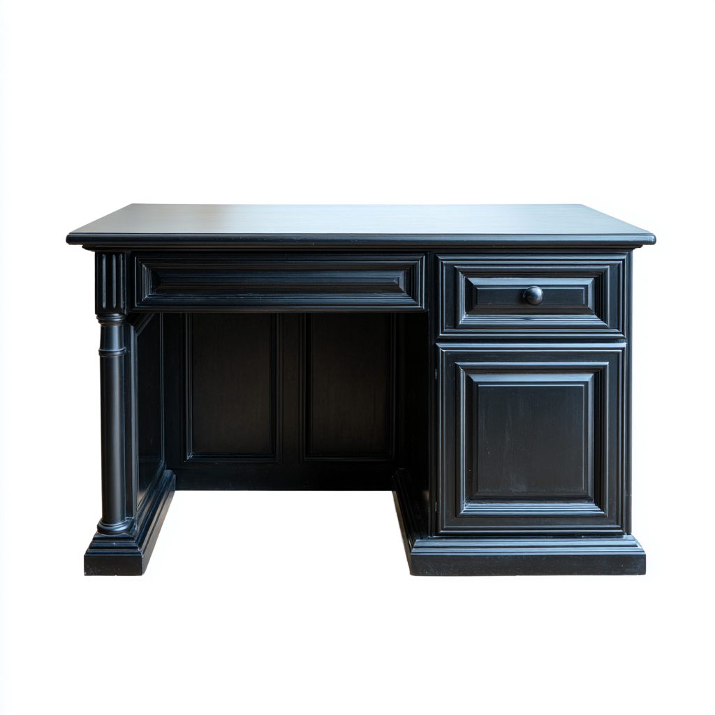 Schreibtisch Massivholz 120x60x75 cm - schwarz - klassisches Design-Denuploft