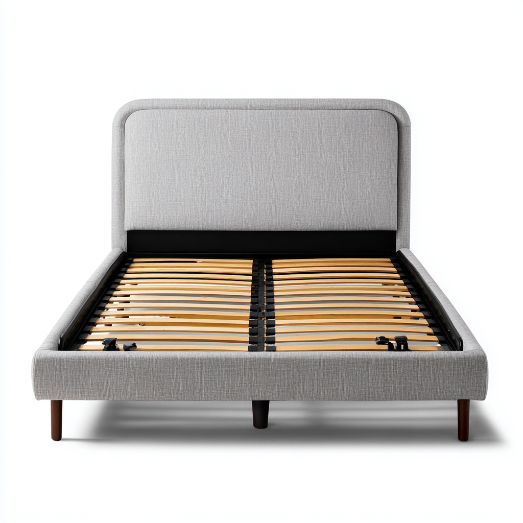 Doppelbett Stoffrahmen 200x180x105 cm - Grau - Modernes minimalistisches Design-Denuploft