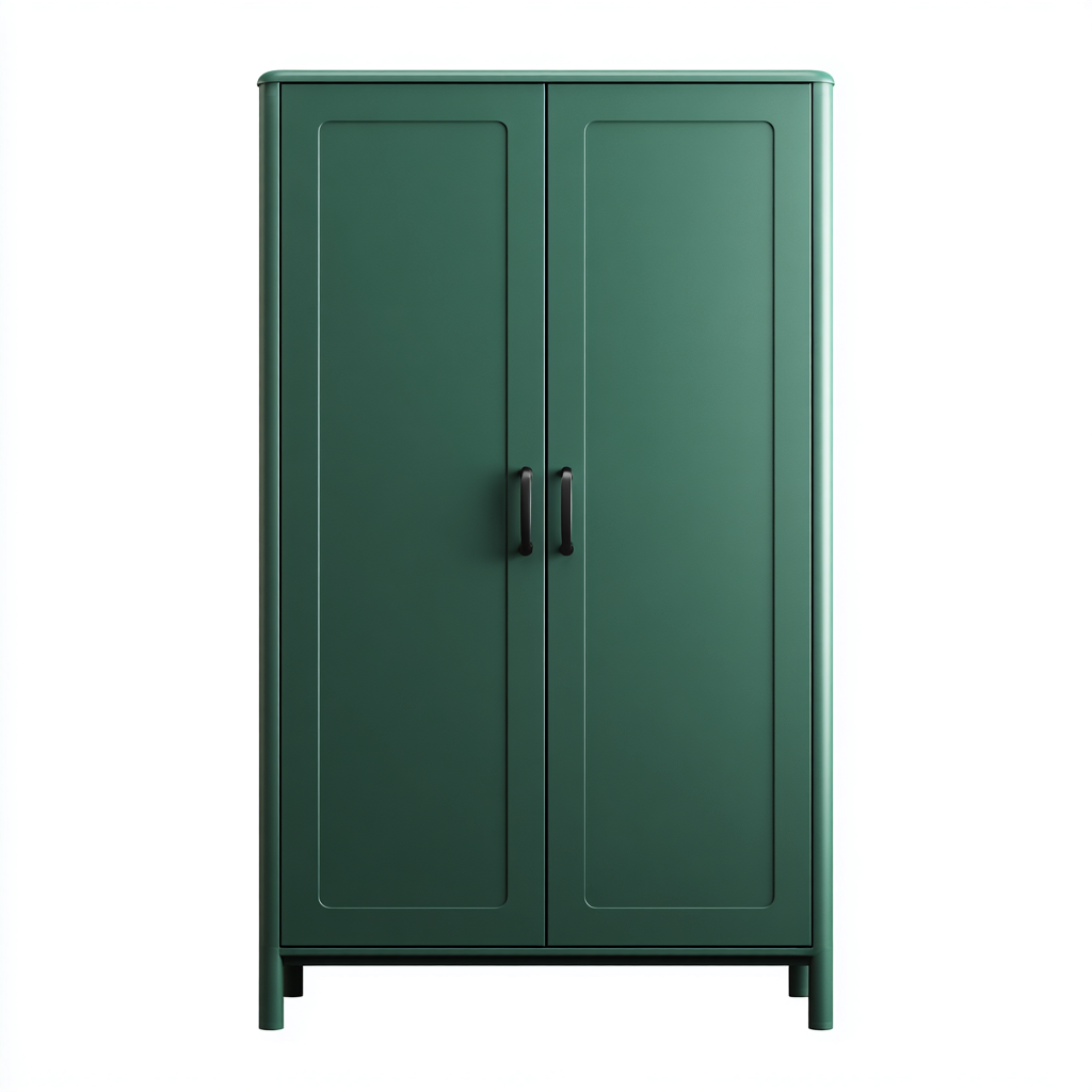 Kleiderschrank aus Holz - 100x54x188 cm - tiefgrün - moderner Retro-Stil-Denuploft