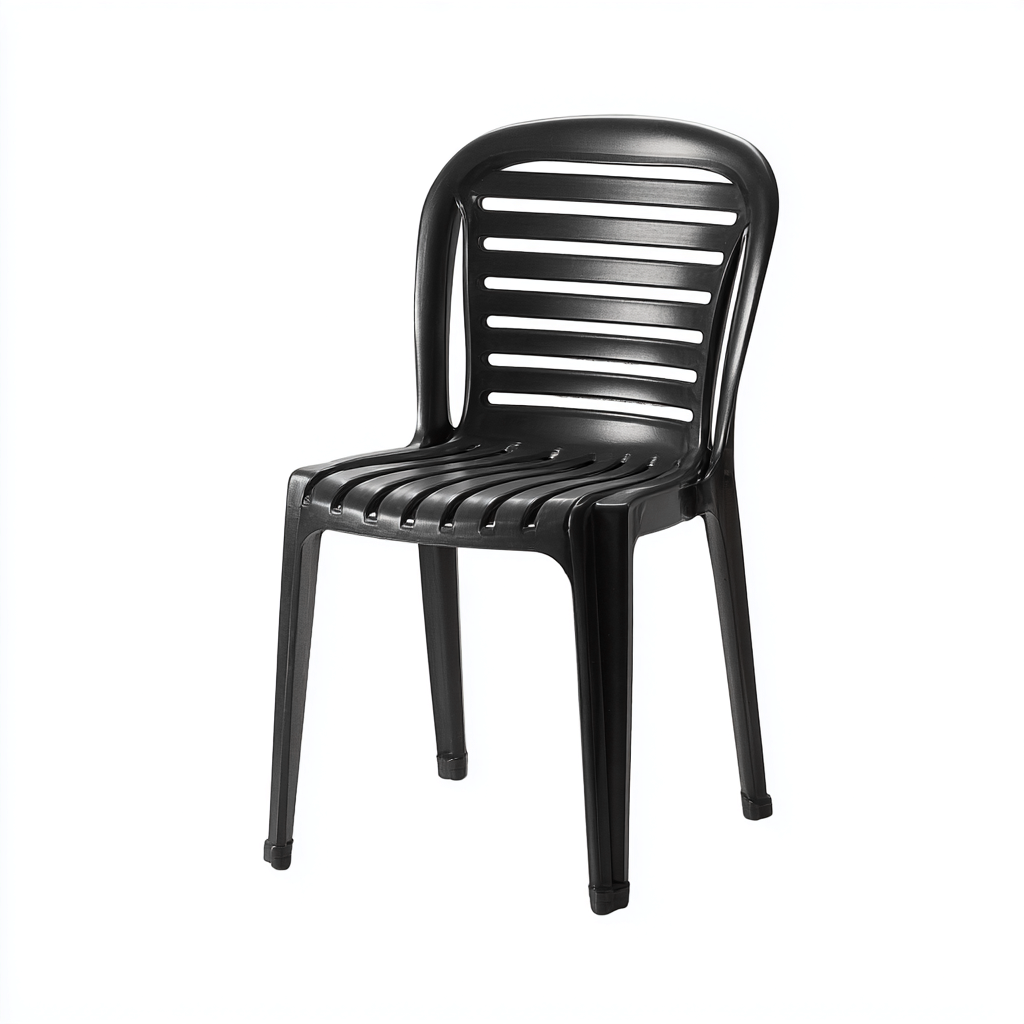 Gartenstuhl Kunststoff 50x53x82 cm - Schwarz - Klassisches Design-Denuploft