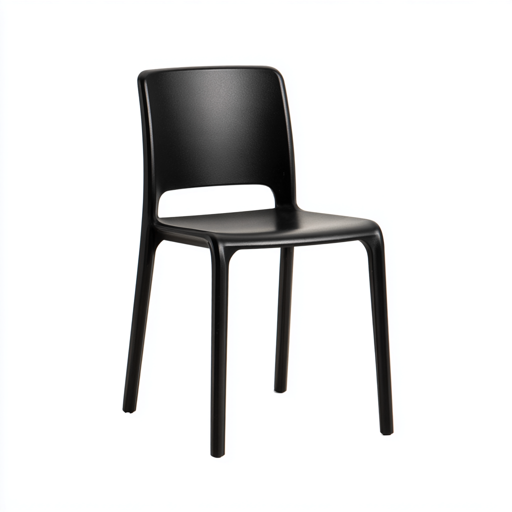 Gartenstuhl Kunststoff 47x50x80 cm - Schwarz - Minimalistisches Design-Denuploft