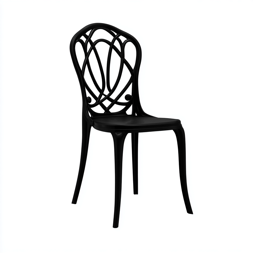 Gartenstuhl Kunststoff 47x50x90 cm - Schwarz - Elegantes Design-Denuploft