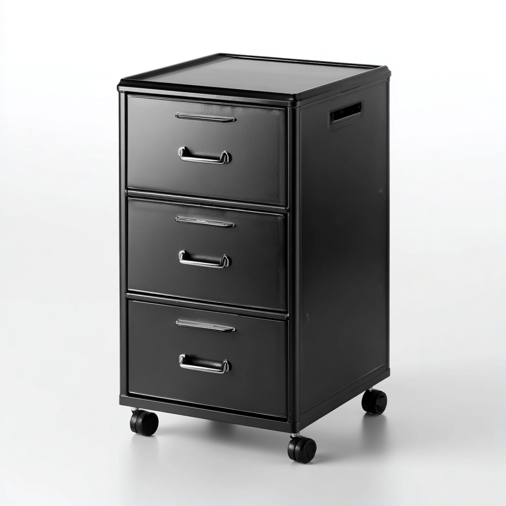 Aktenschrank - Metall - 40x42x68 cm - Schwarz - mobiles Bürodesign-Denuploft