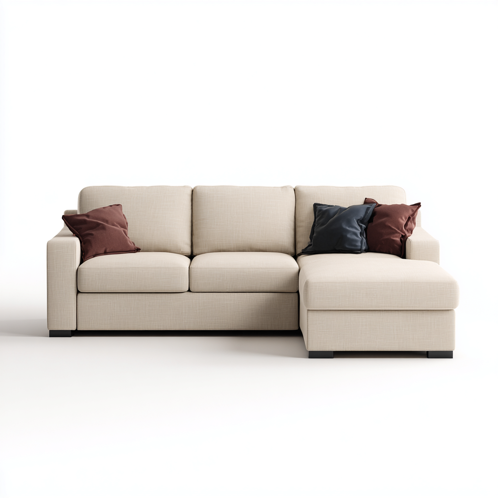 Ecksofa Stoff 240x160x85 cm Beige Modernes Design-Denuploft