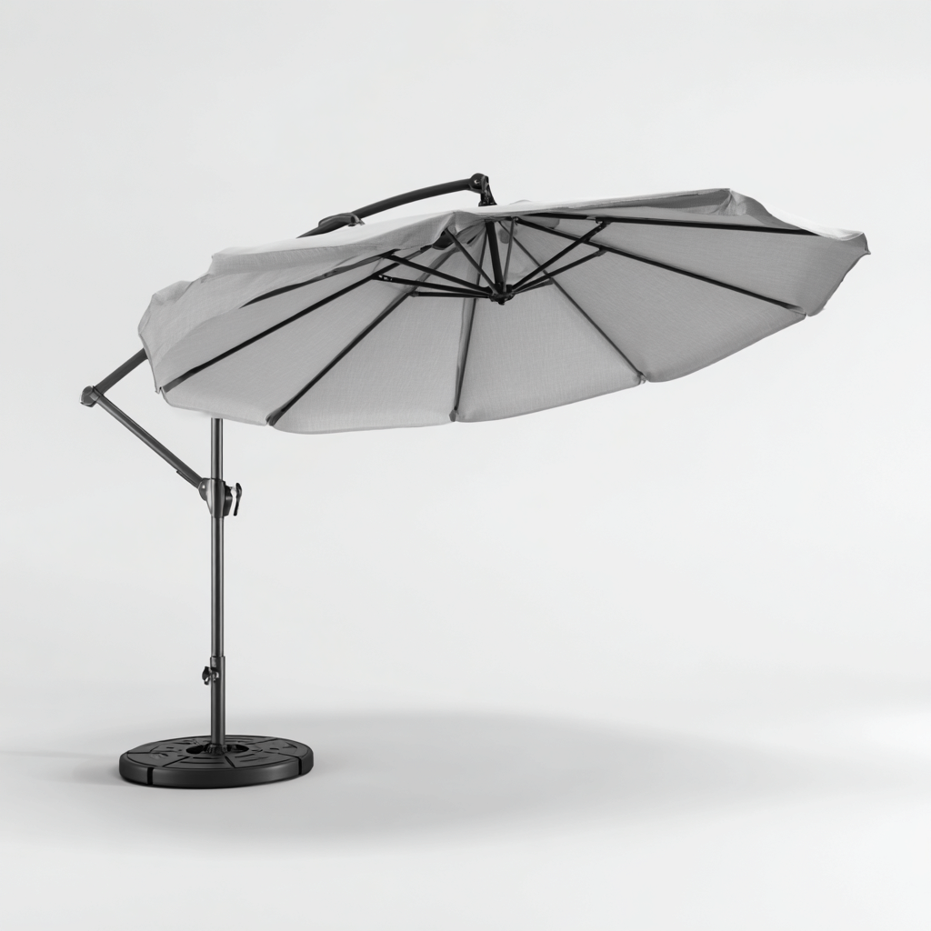 Gartenschirm Metall 300x300x260 cm - grau - modernes Design-Denuploft