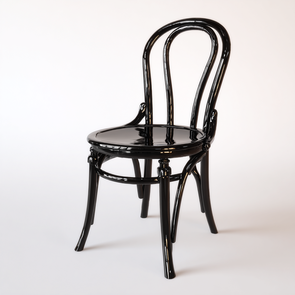 Gartenstuhl Kunststoff 44x46x90 cm - Schwarz - Retro-Bogenform-Denuploft