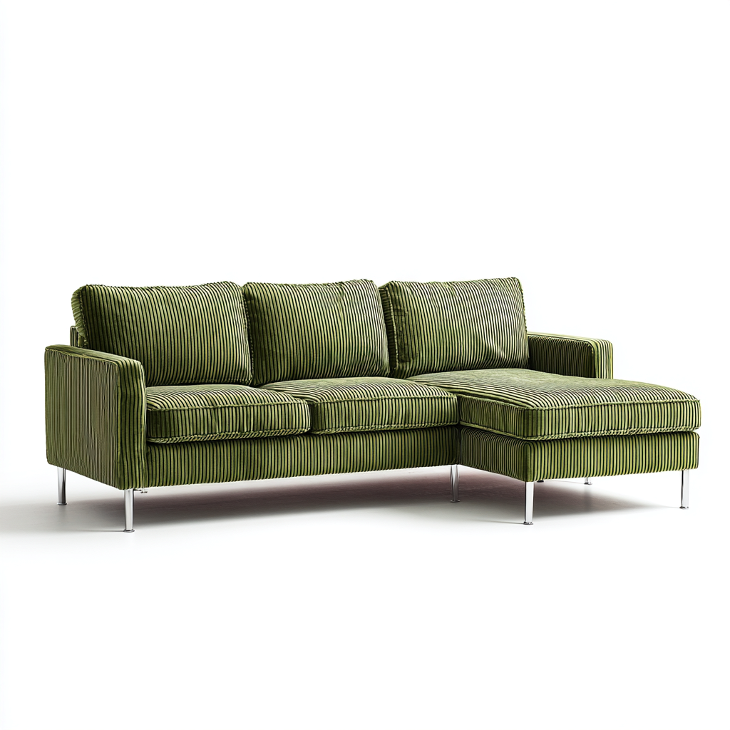 Ecksofa Stoff 260x160x85 cm - Grün - Modernes Design-Denuploft