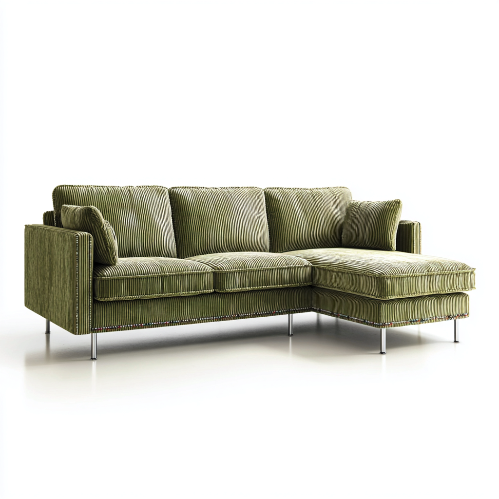 Ecksofa Stoff 265x165x85 cm - Grün - Modernes Design-Denuploft