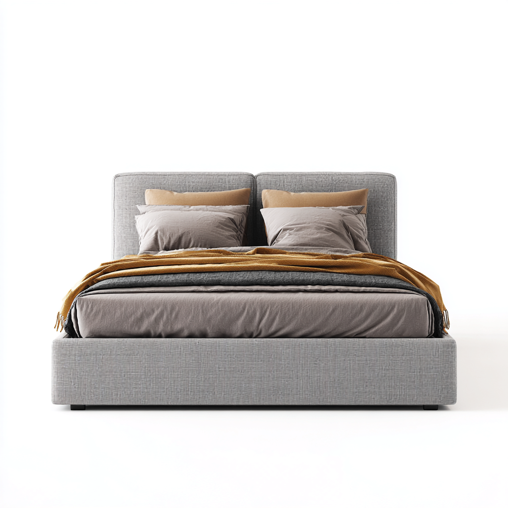 Doppelbett Stoffpolster 200x180x105 cm - Mittelgrau - Zeitloses Design-Denuploft