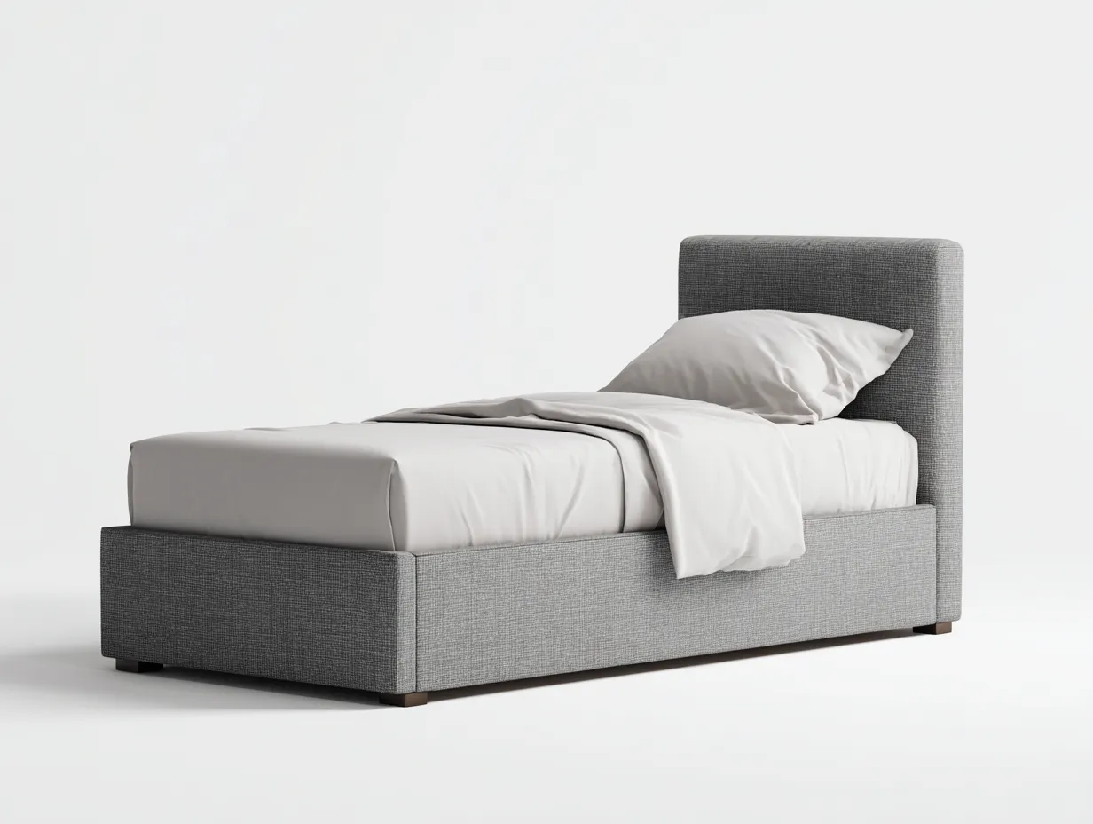 Lit simple tissu rembourré 200x90x95 cm - gris clair - design contemporain-Oakgoyard