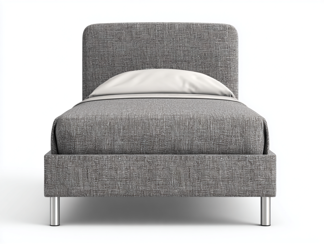 Lit simple en tissu avec structure rembourrée 200x90x95 cm - Gris - Design moderne-Oakgoyard