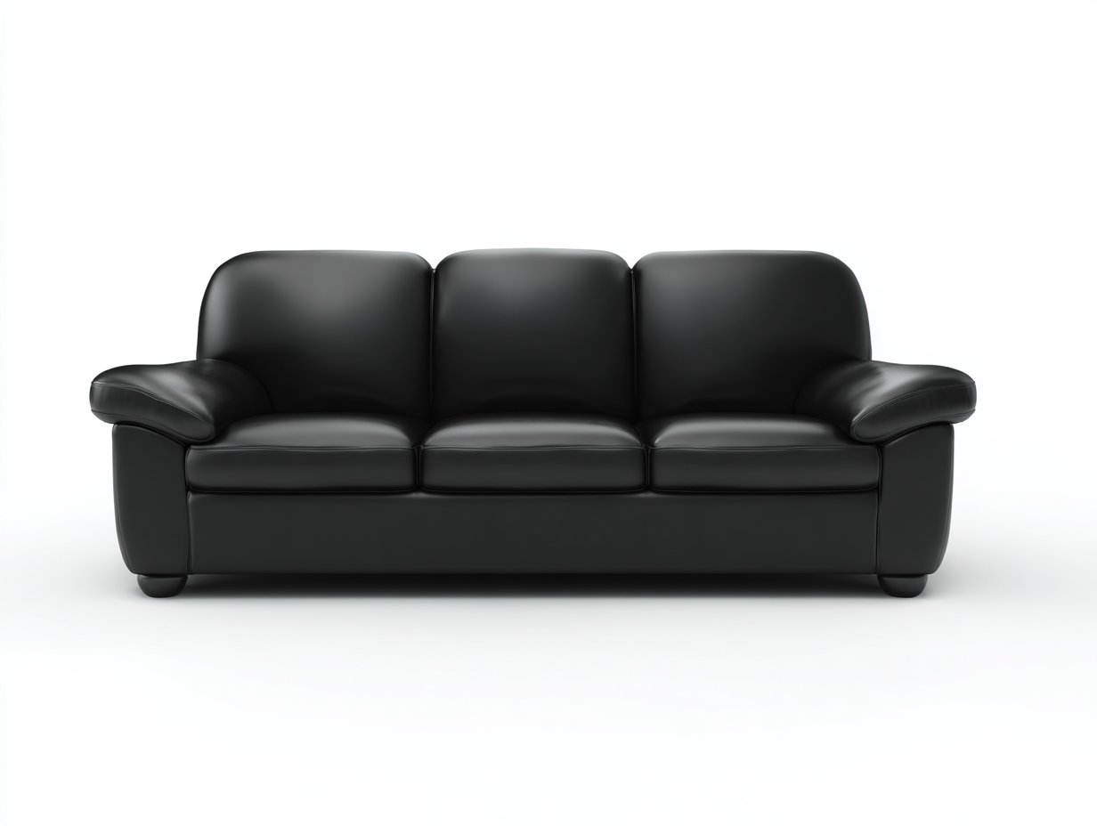 Canapé 3 places revêtement cuir synthétique 215x90x88 cm - noir - confort classique-Oakgoyard