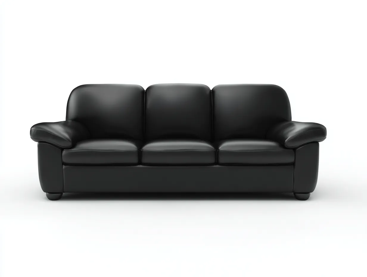 Canapé 3 places revêtement cuir synthétique 215x90x88 cm - noir - confort classique-Oakgoyard