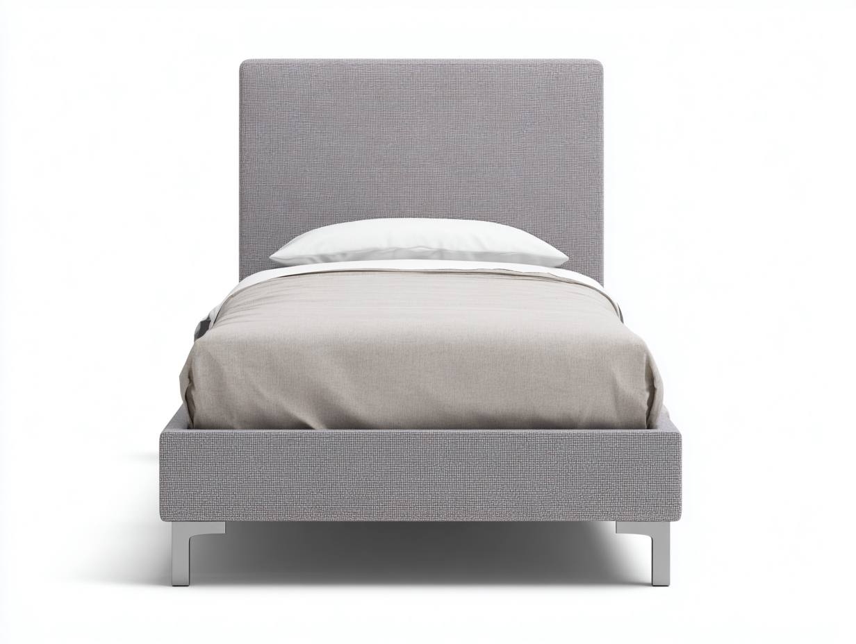 Lit simple tapissé en tissu 200x90x95 cm - gris clair - design moderne pour chambre-Oakgoyard