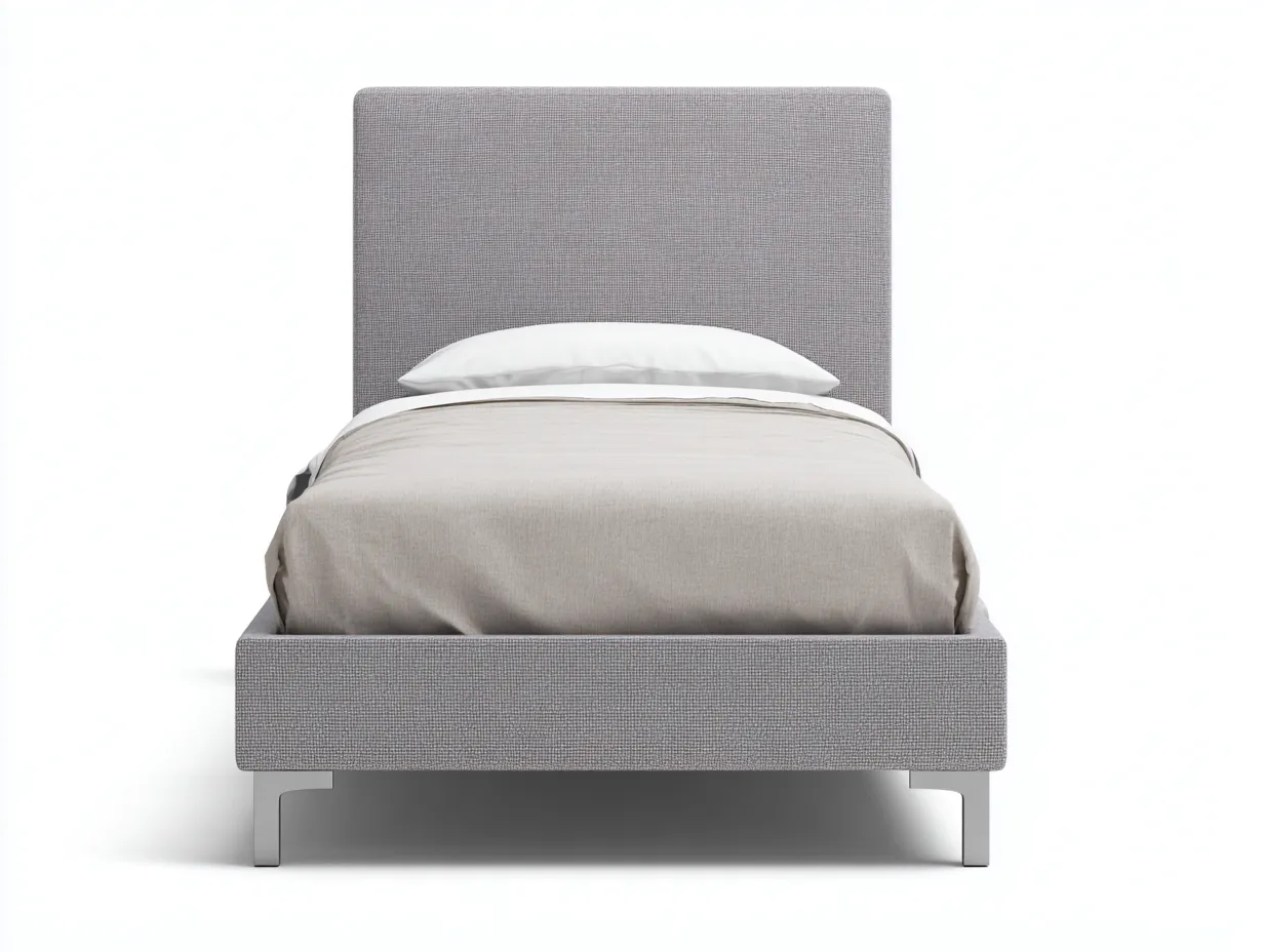 Lit simple tapissé en tissu 200x90x95 cm - gris clair - design moderne pour chambre-Oakgoyard