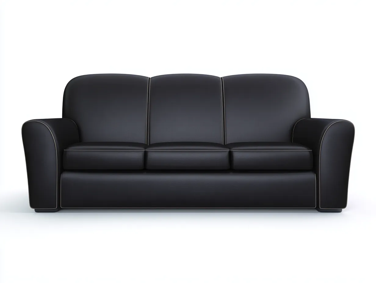 Canapé 3 places en cuir avec structure rembourrée 215x92x88 cm - Noir - Design contemporain-Oakgoyard