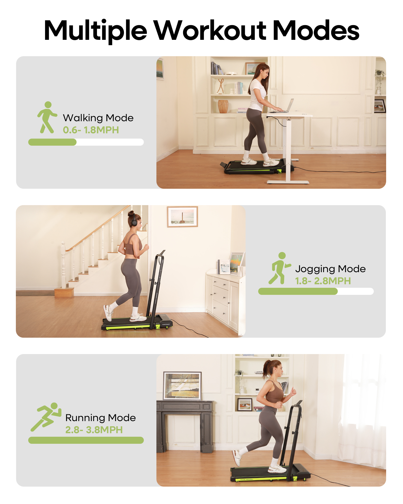 HADMAX Walking Pad Treadmill with Incline and Handle Bar