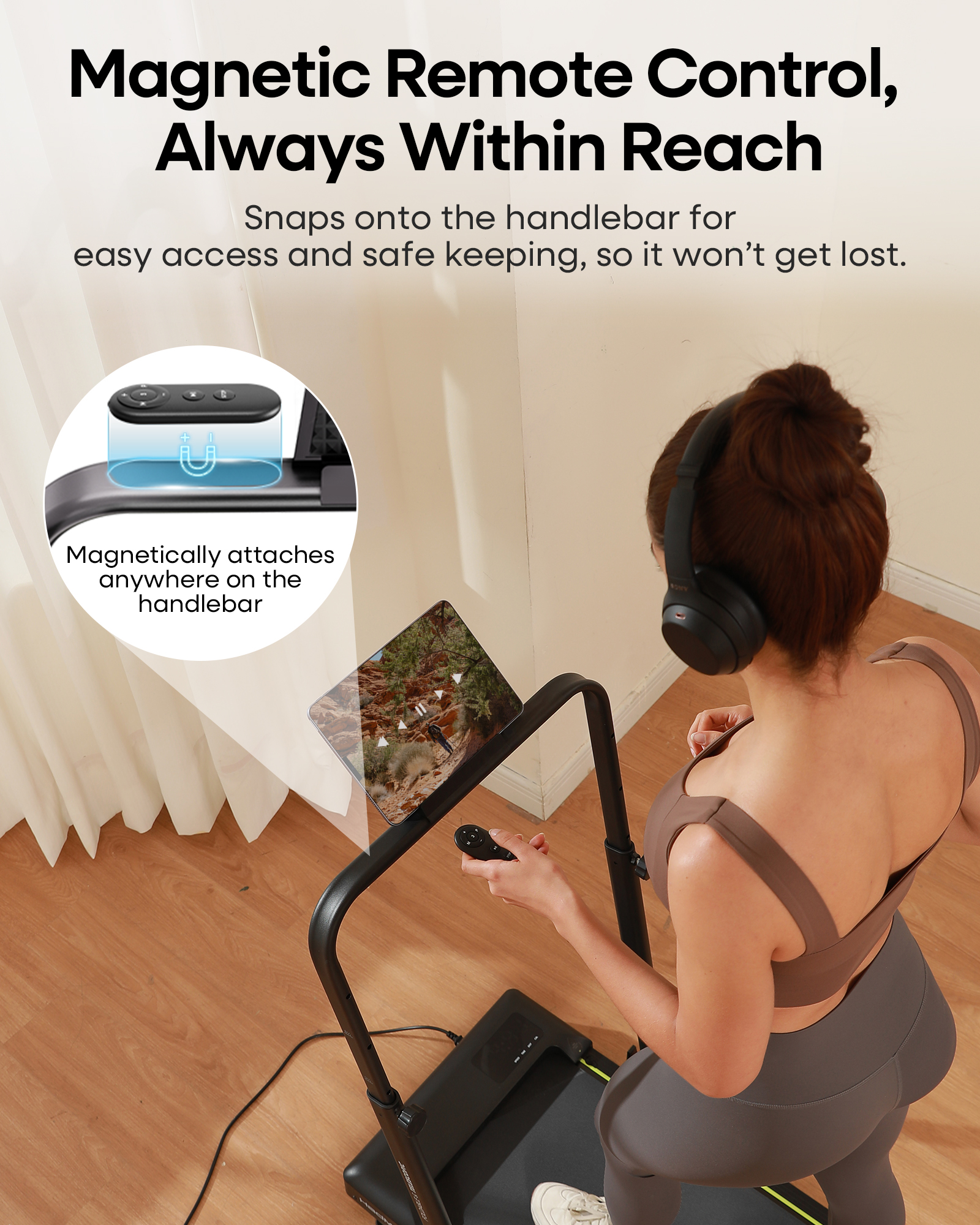 HADMAX Walking Pad Treadmill with Incline and Handle Bar