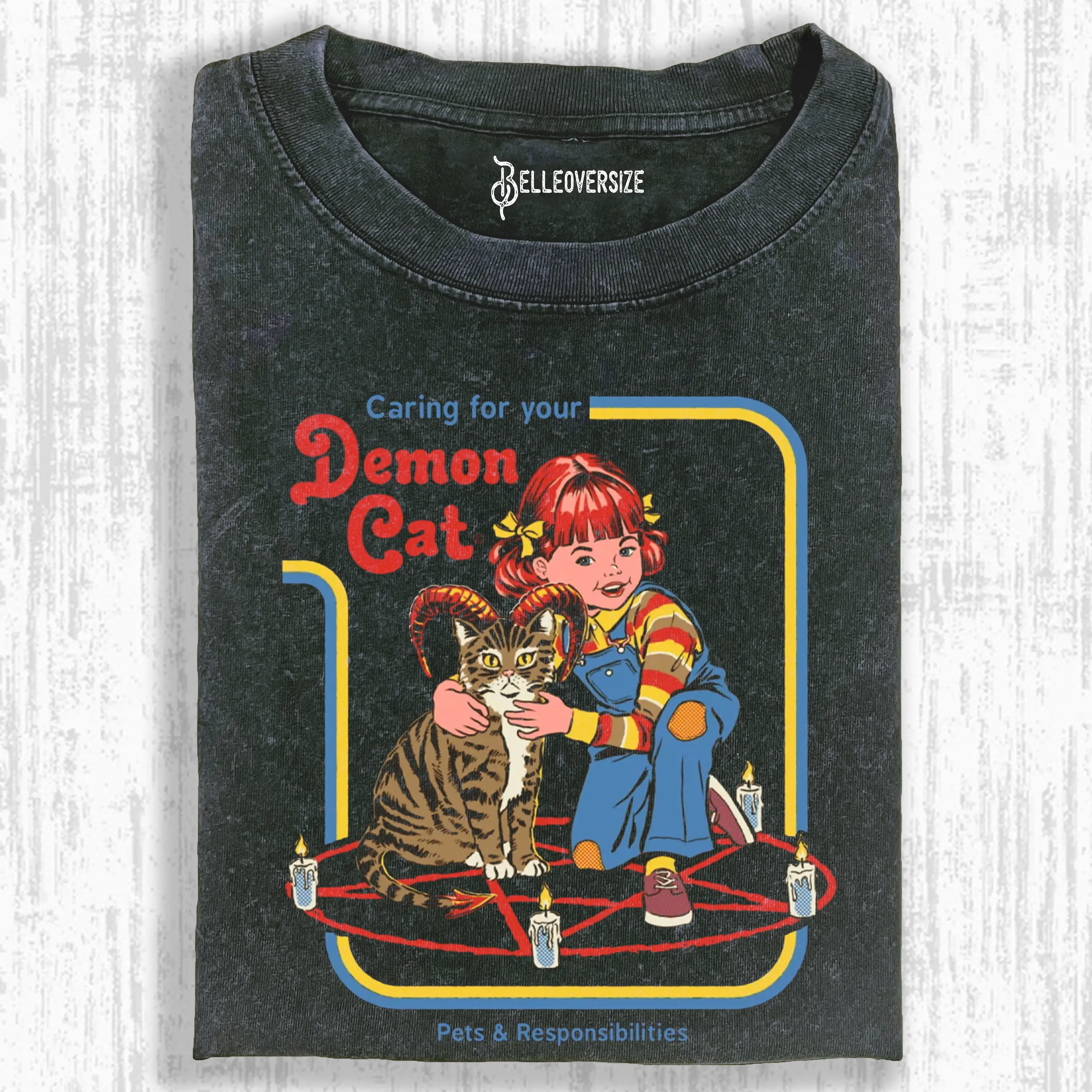 CARING FOR YOUR DEMON CAT  T-SHIRT