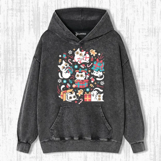 CHRISTMAS CAT PARTY HOODIE