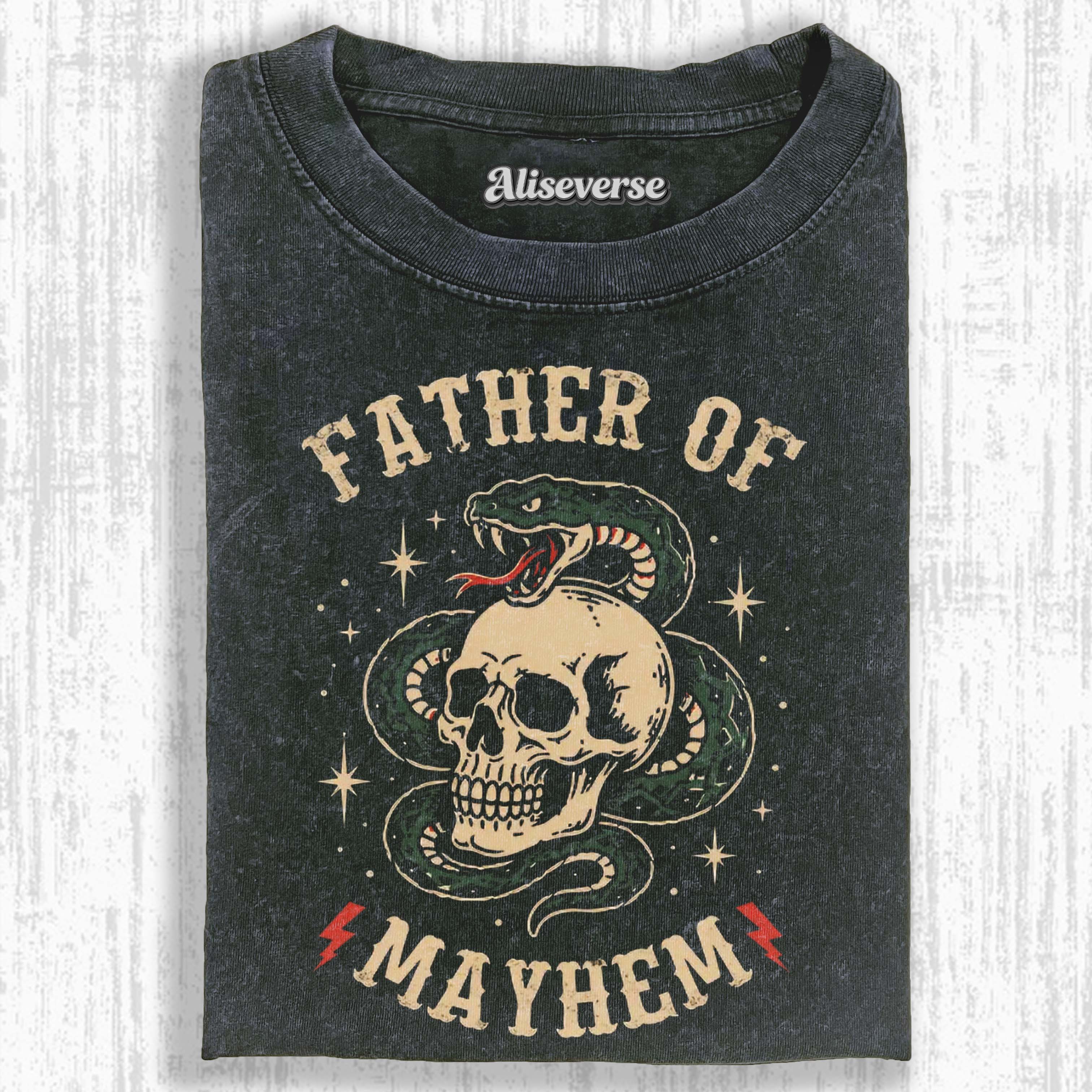 FATHER OF MAYHEM SKULL T-SHIRT