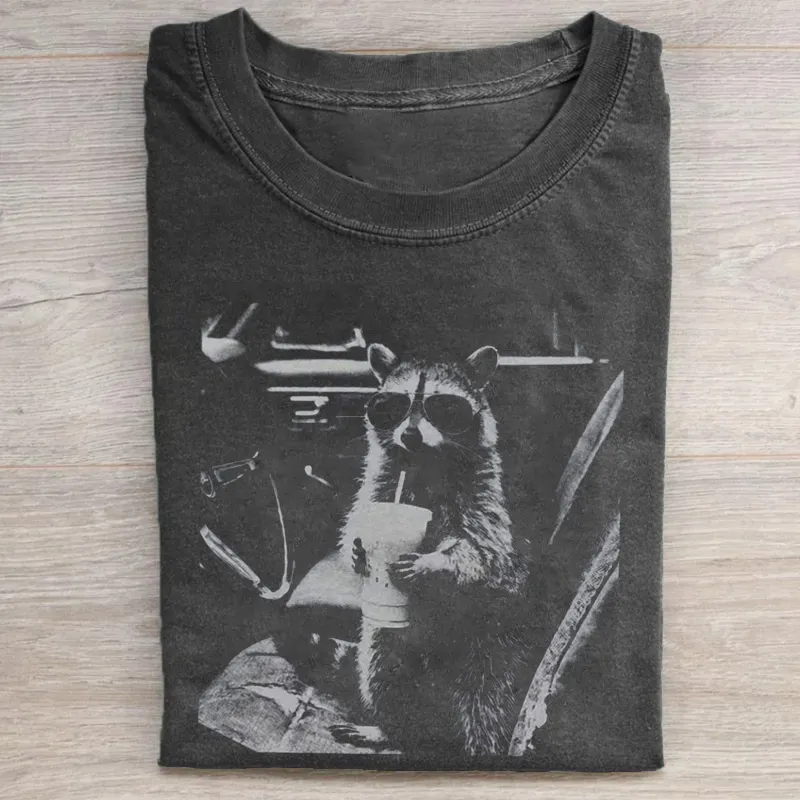 Funny Raccoon Graphic T-shirt
