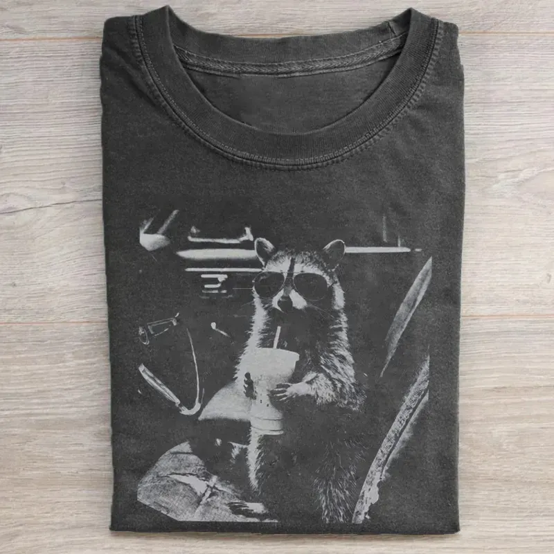 Funny Raccoon Graphic T-shirt