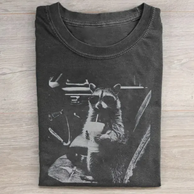 Funny Raccoon Graphic T-shirt