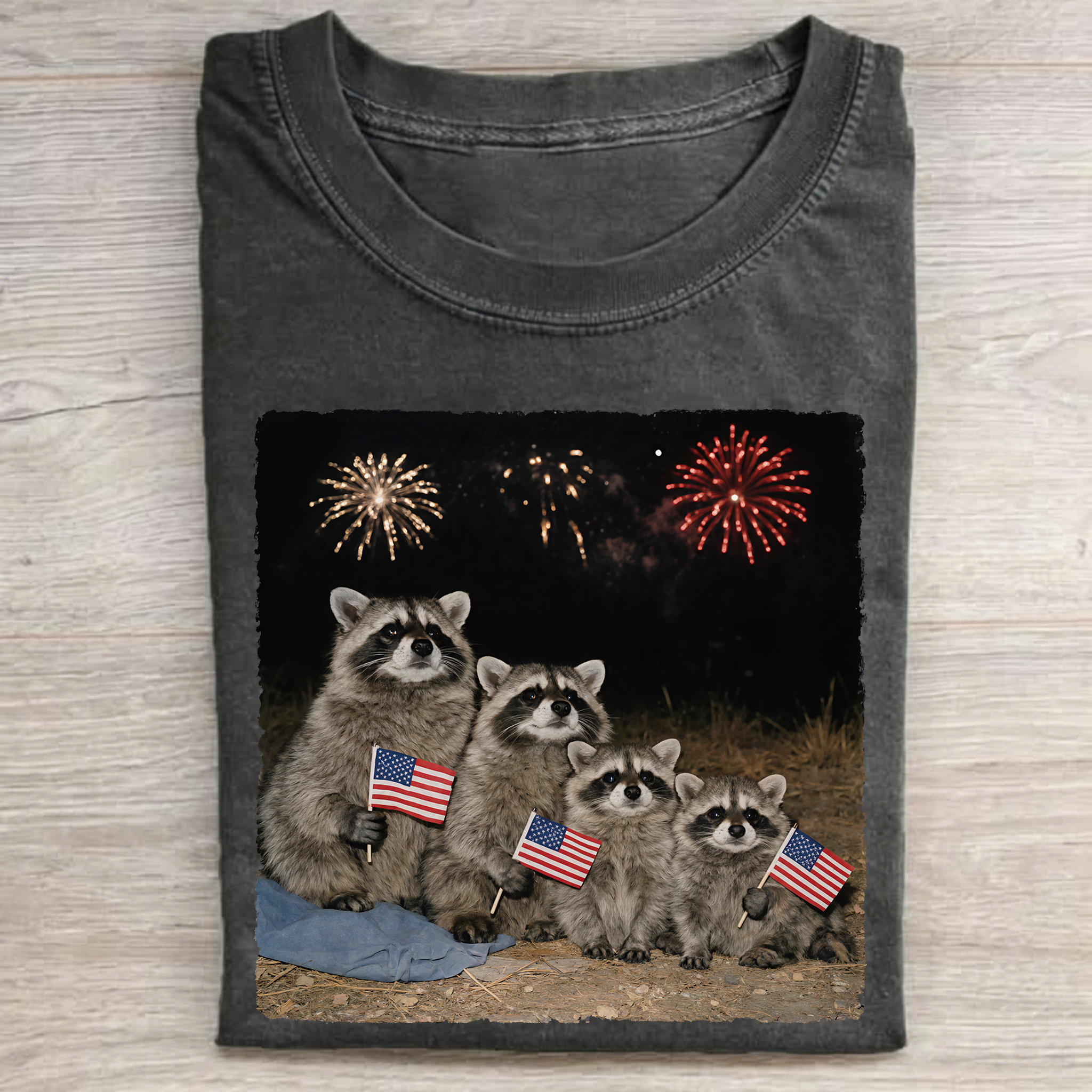Funny Raccoons 4th of July T-shirt