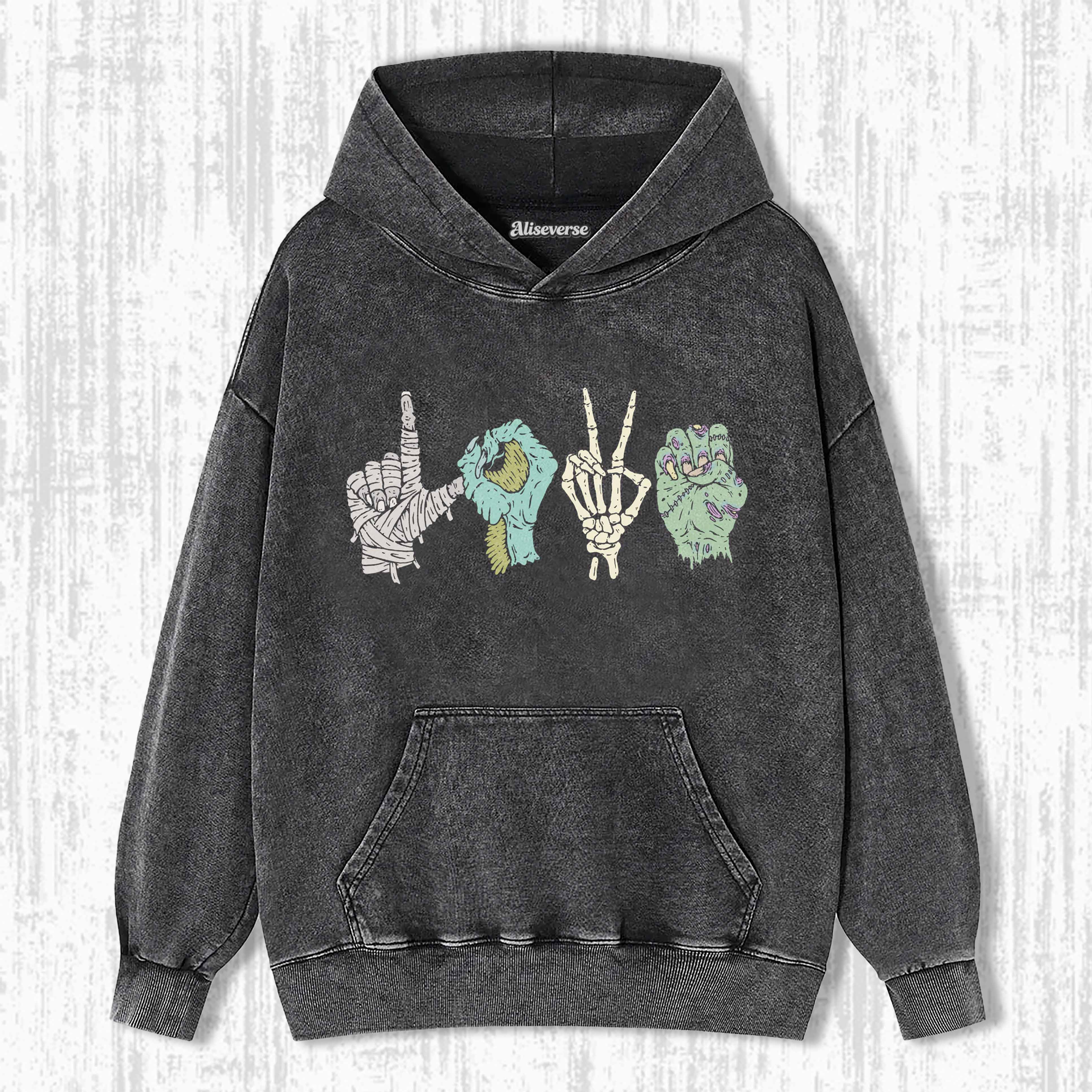 MONSTER LOVE SIGN LANGUAGE HOODIE