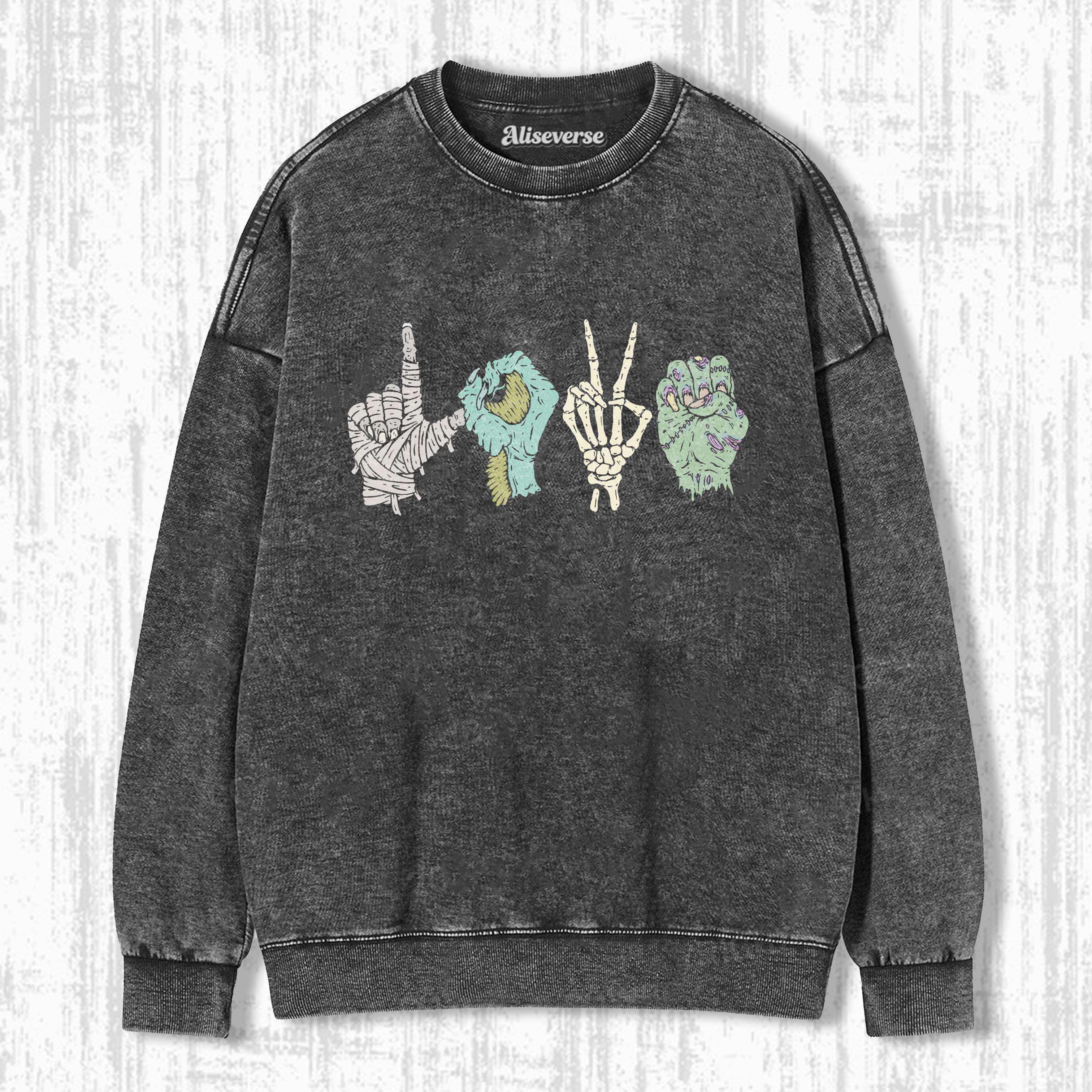 MONSTER LOVE SIGN LANGUAGE SWEATSHIRTS