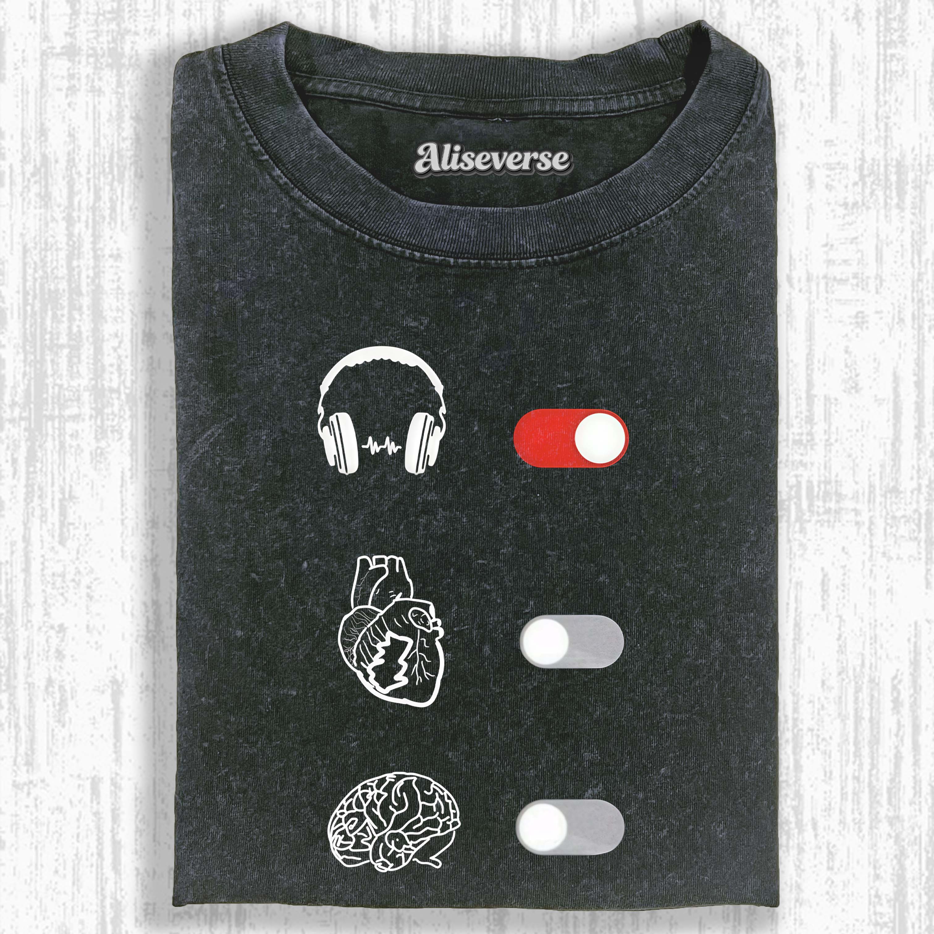 MUSIC ONLY MODE ON T-SHIRT