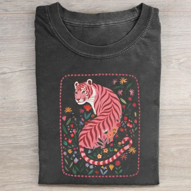 Pink Tiger Floral T-shirt