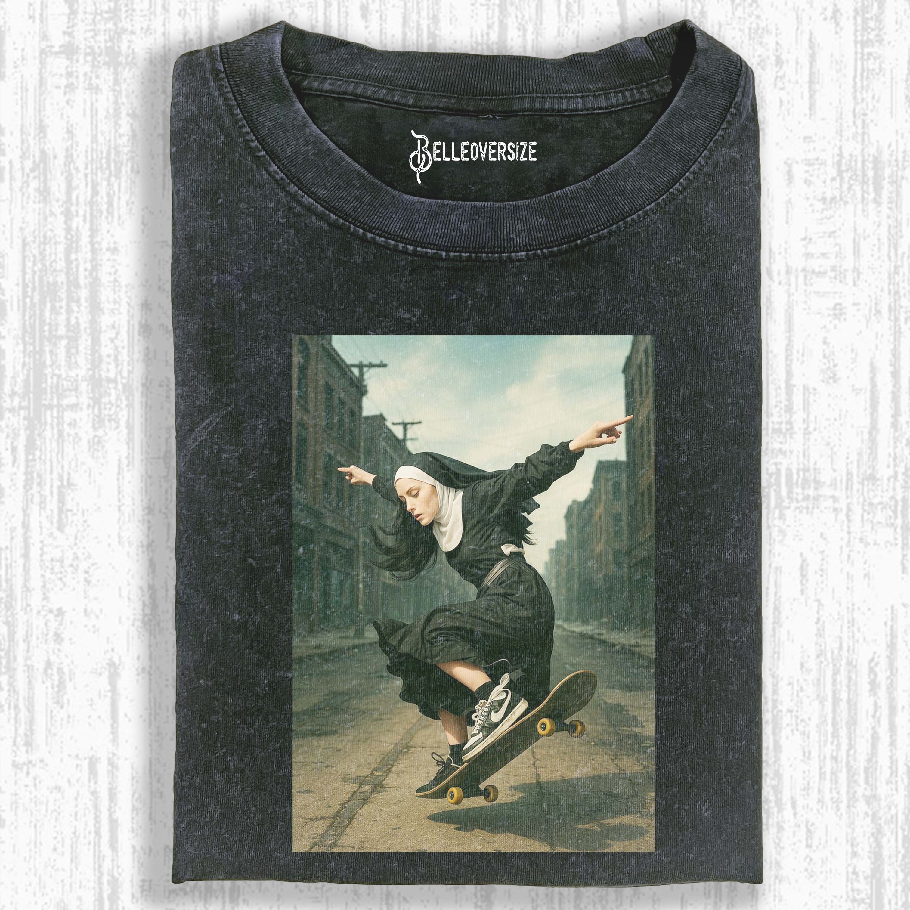 SKATEBOARDING NUNS T-SHIRT