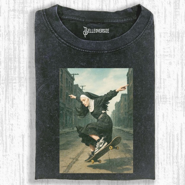 SKATEBOARDING NUNS T-SHIRT