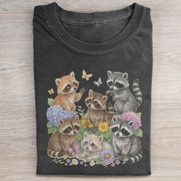 Vintage Raccoon Garden T-shirt