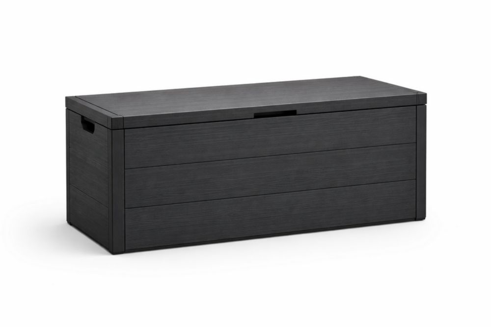 Coffre de rangement en résine anthracite 120x45x50 cm