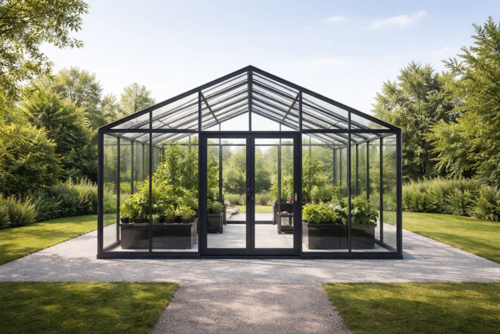 Serre de jardin en aluminium et verre trempé