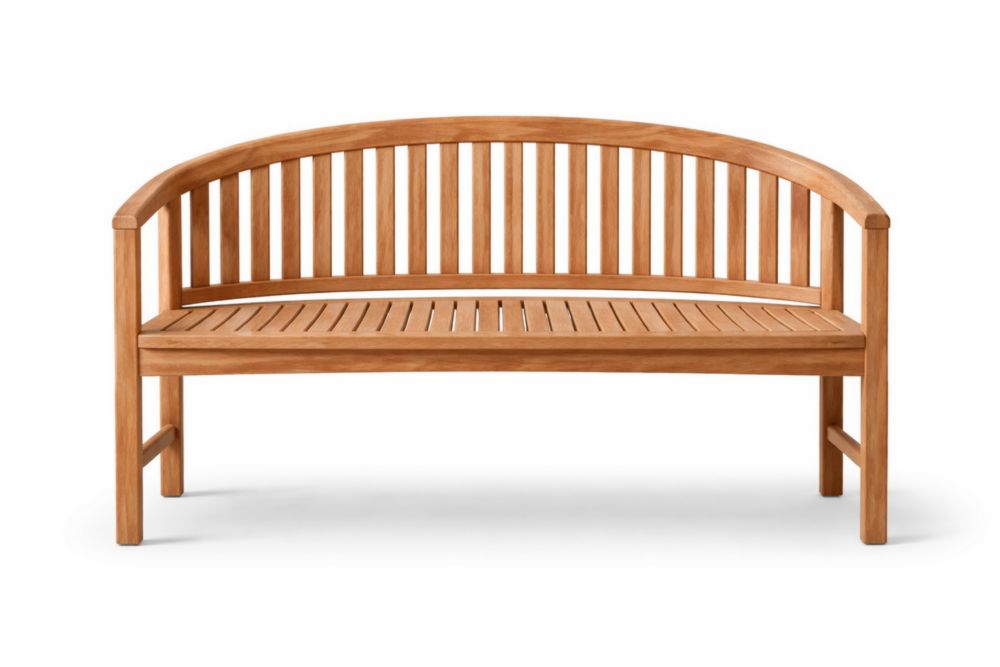 Banc de jardin en bois de teck demi-circulaire 150x60x90 cm