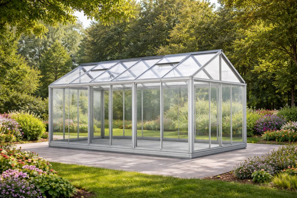 Serre de jardin aluminium et verre trempé 400x300x250 cm