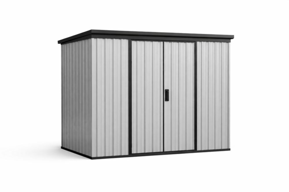 Abri de Jardin en Acier avec Double Porte Gris