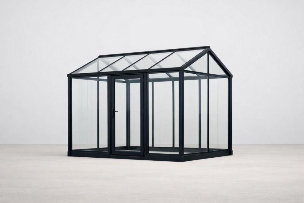 Serre en Verre Trempé Aluminium Noir 300x200x250 cm