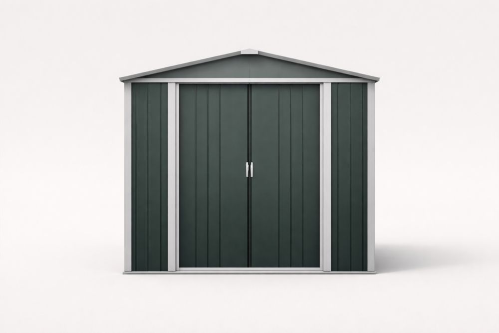 Abri de jardin en acier vert foncé 2,5m x 2,1m x 1,8m