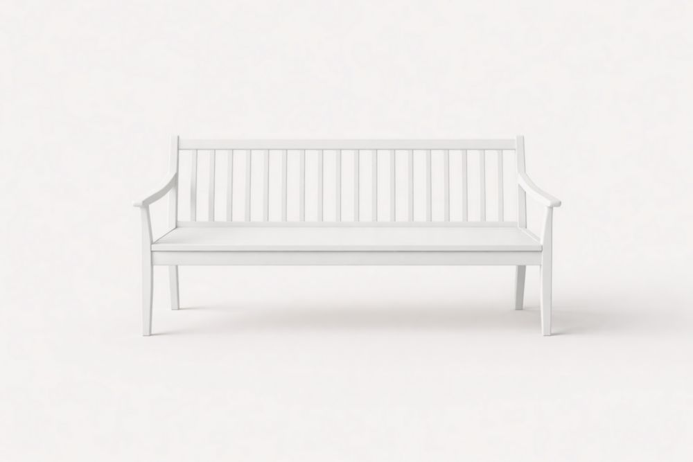 Banc de jardin en bois massif blanc 120x55x85 cm