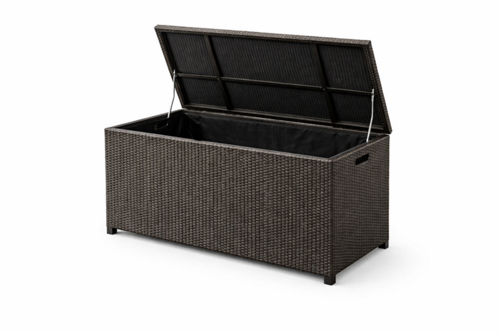 Coffre de rangement en résine tressée Brun 120x50x60 cm