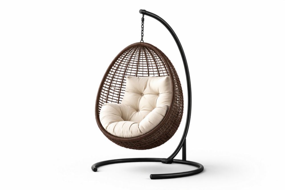 Fauteuil suspendu en rotin synthétique avec cadre en acier