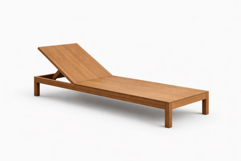 Chaise Longue Réglable Bois de Teck 200x65x35cm
