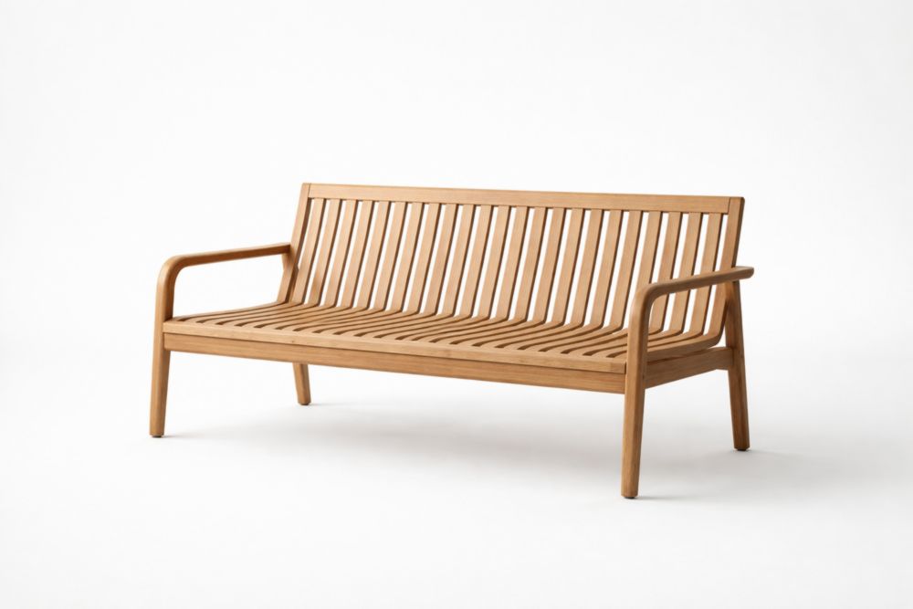 Banc en bois de teck extérieur 3 places